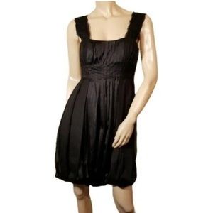 Black Satin and Lace Sleeveless Dress (Size 2)